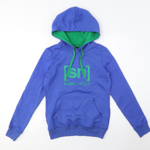 Super.natural Unisex Blue Pullover Hoodie, M, Casual