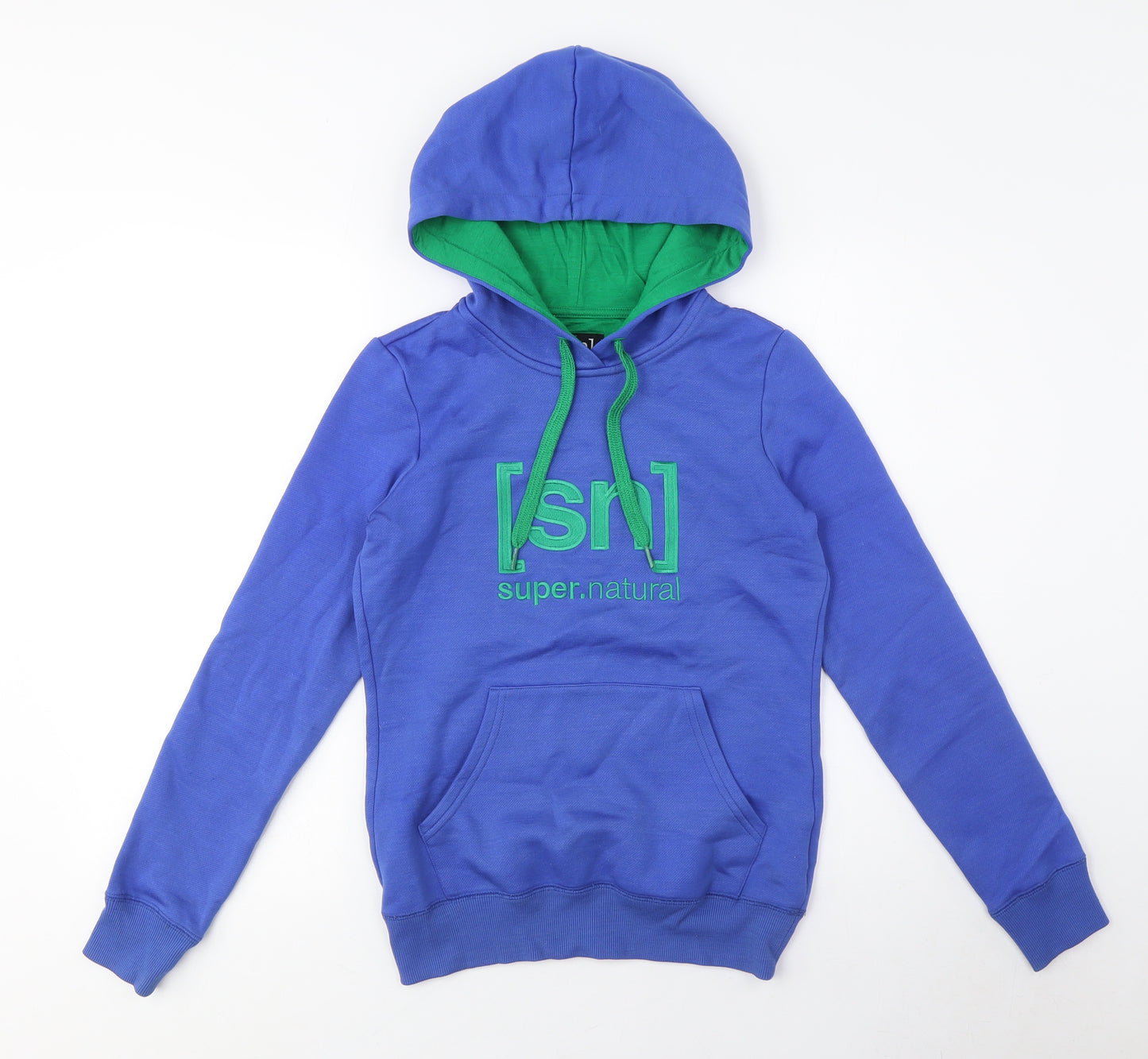 Super.natural Unisex Blue Pullover Hoodie, M, Casual