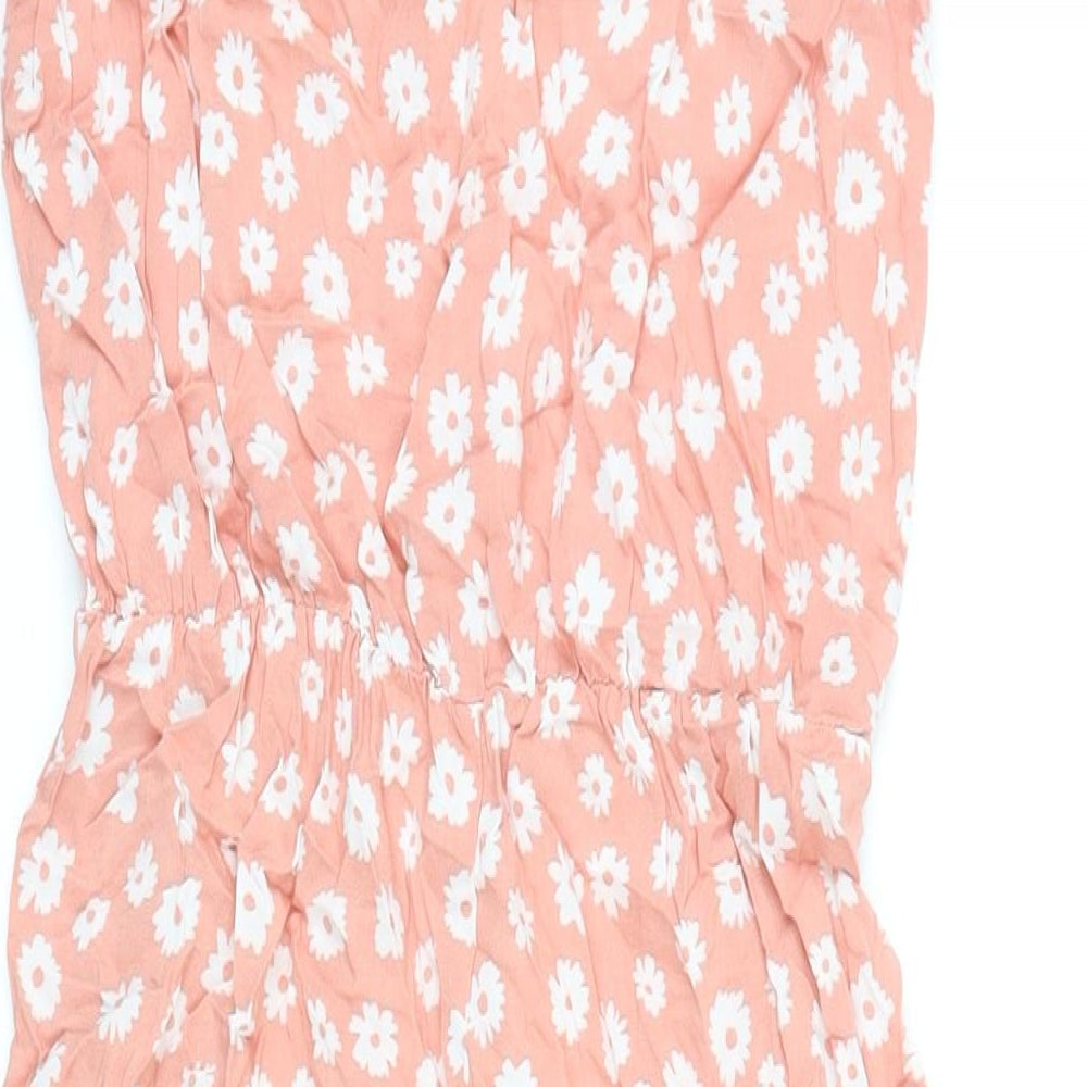 915 Girls Pink Floral 100% Viscose Jumpsuit One-Piece Size 15 Years L16 in