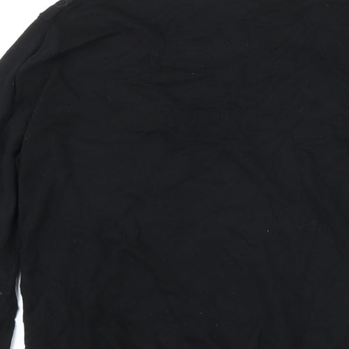 Warehouse Womens Black Round Neck Viscose Pullover Jumper Size 14