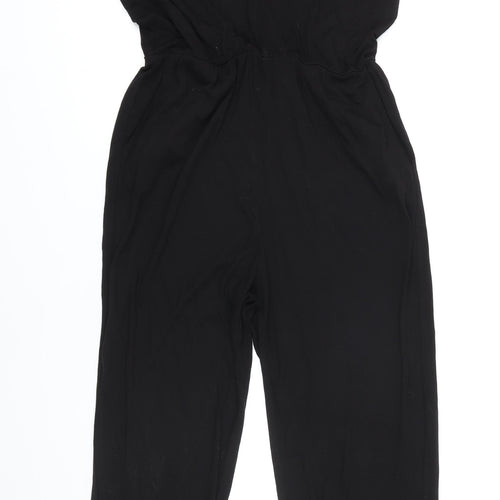 H&M Womens Black Viscose Jumpsuit One-Piece Size M L31 in Zip