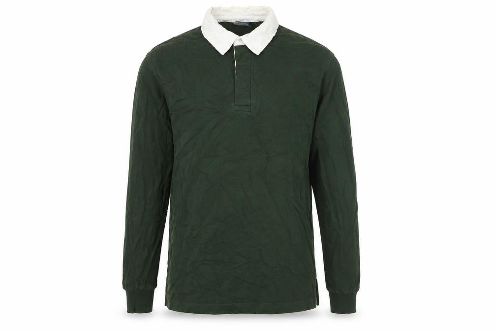 Front view of Uneek men’s green cotton pullover sweatshirt, size M