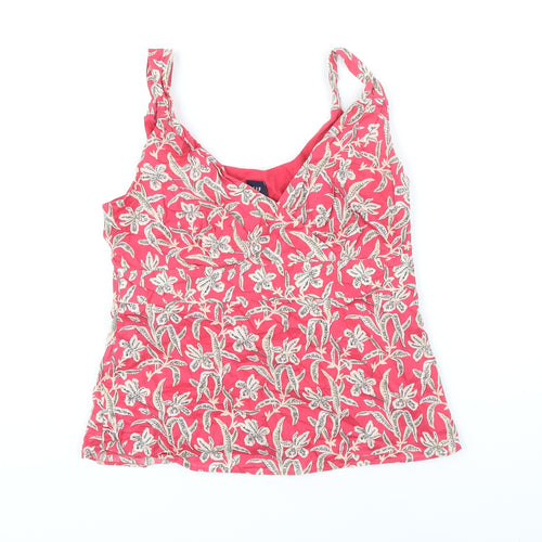 Gap Womens Pink Floral 100% Cotton Basic Blouse Size S V-Neck
