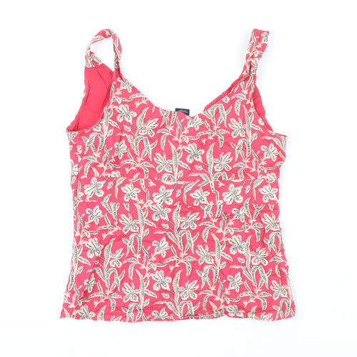Gap Womens Pink Floral 100% Cotton Basic Blouse Size S V-Neck