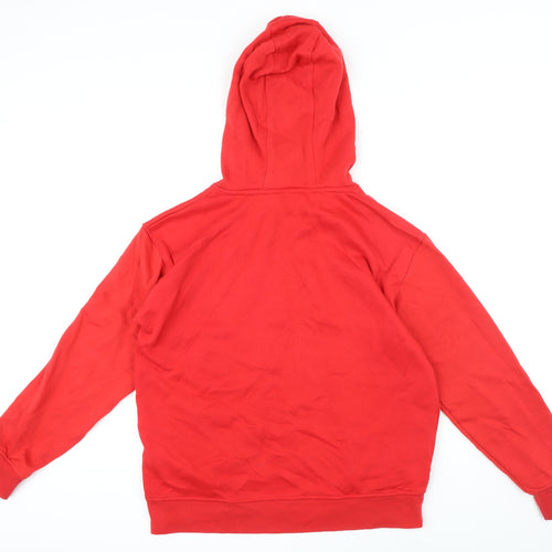 Disney Womens Red Polyester Blend Pullover Hoodie Size 10 Drawstring - Heart