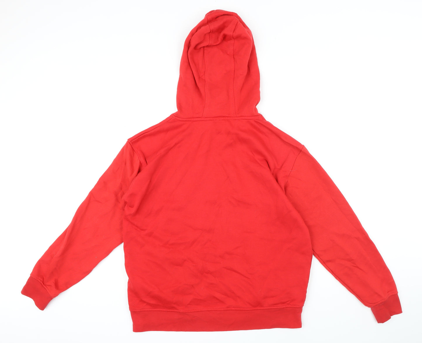 Disney Womens Red Polyester Blend Pullover Hoodie Size 10 Drawstring - Heart