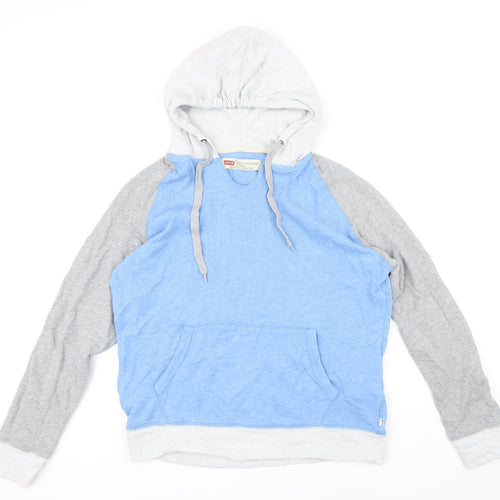 Levis Womens Multicoloured Colourblock Polyester Pullover Hoodie Size M Drawstring