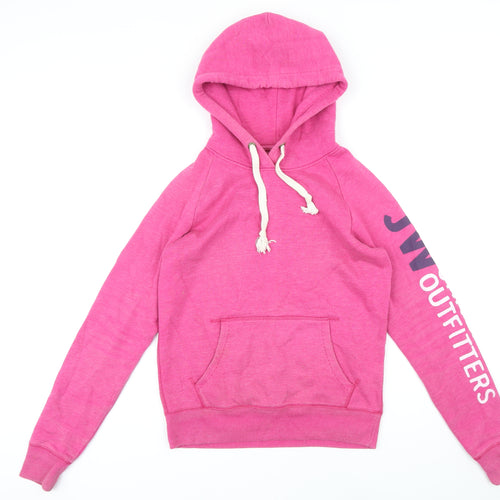 Jack Wills Womens Pink Polyester Pullover Hoodie Size 8