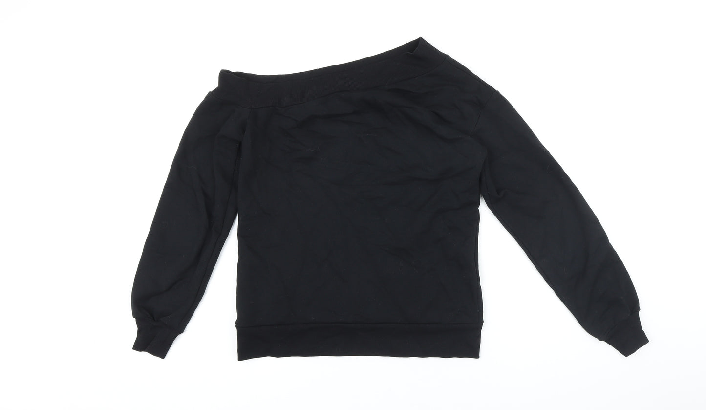 Lipsy Womens Black Polyester Pullover Sweatshirt Size S