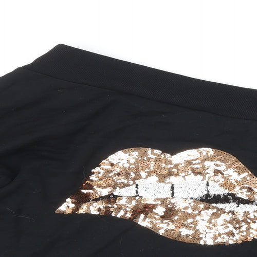 Lipsy Womens Black Polyester Pullover Sweatshirt Size S