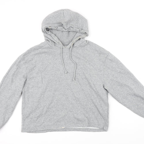 Pieces Womens Grey Polyester Pullover Hoodie Size M