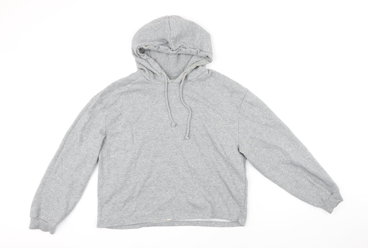 Pieces Womens Grey Polyester Pullover Hoodie Size M