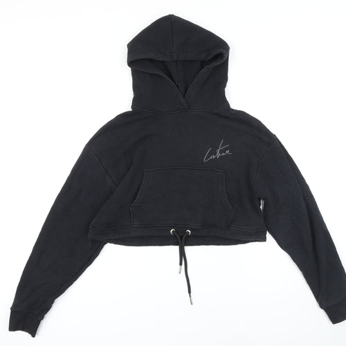 Couture Womens Black Polyester Pullover Hoodie Size M