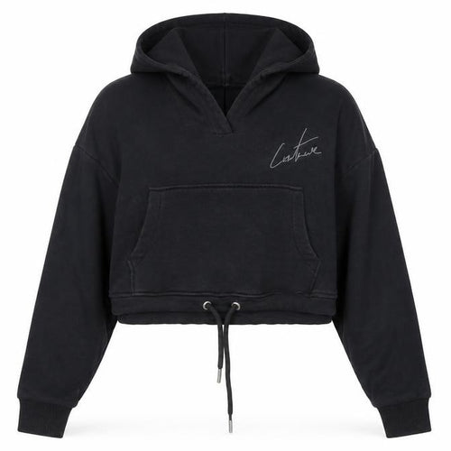 Couture Womens Black Polyester Pullover Hoodie Size M