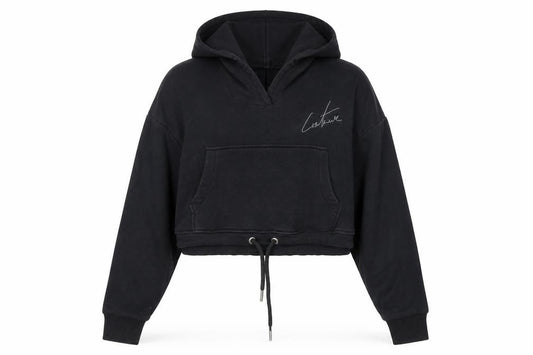 Couture Womens Black Polyester Pullover Hoodie Size M