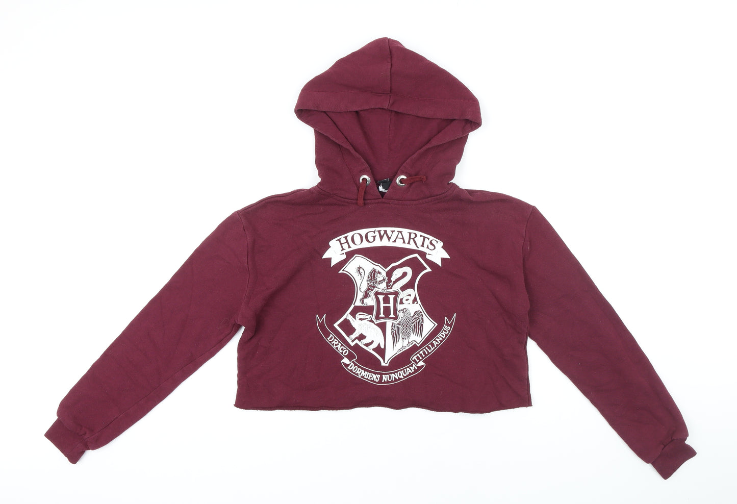 New Look Girls Red Polyester Pullover Hoodie Size 12-13 Years Drawstring - Hogwarts