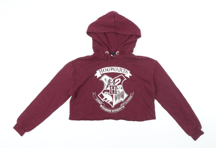 New Look Girls Red Polyester Pullover Hoodie Size 12-13 Years Drawstring - Hogwarts