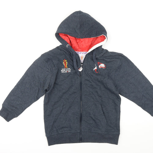 Rugby World Cup Boys Grey Polyester Full Zip Hoodie Size 9-10 Years Zip - Rugby World Cup 2021