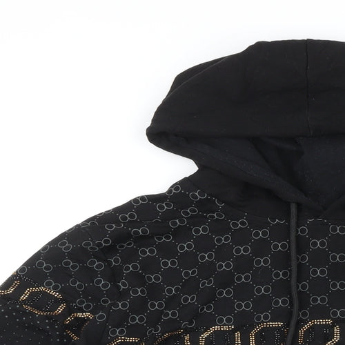 David & Gerenzo Mens Black Geometric Polyester Pullover Hoodie Size XL