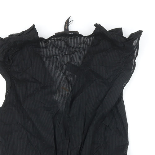 BCBGMAXAZRIA Womens Black 100% Cotton Tunic Blouse Size S V-Neck