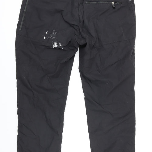 Rohan Mens Black Polyester Carpenter Trousers Size 38 in L30 in Regular Zip - Lined