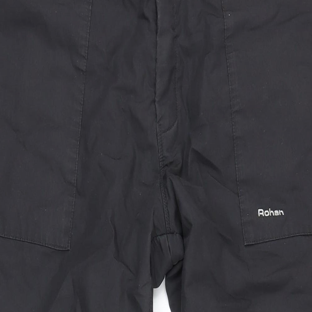 Rohan Mens Black Polyester Carpenter Trousers Size 38 in L30 in Regular Zip - Lined