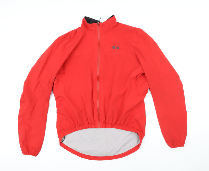 dhb Mens Red Rain Coat Jacket Size M Zip