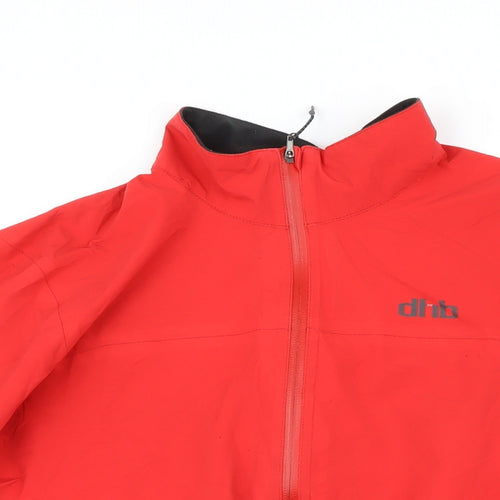 dhb Mens Red Rain Coat Jacket Size M Zip