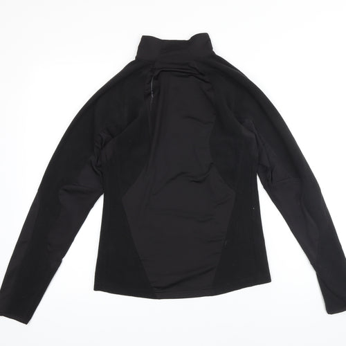 Ziener Womens Black Polyester Basic Casual Size 8 Mock Neck Zip