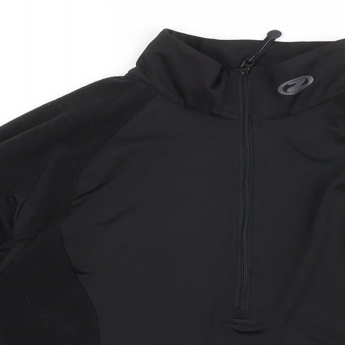 Ziener Womens Black Polyester Basic Casual Size 8 Mock Neck Zip