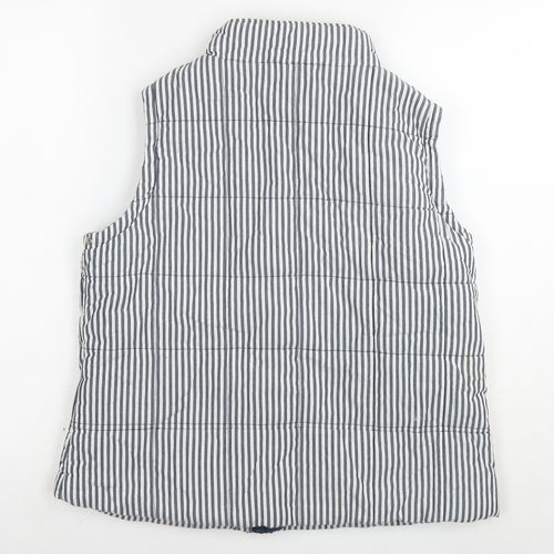 Ruots Womens Grey Striped Gilet Waistcoat Size 12 Zip