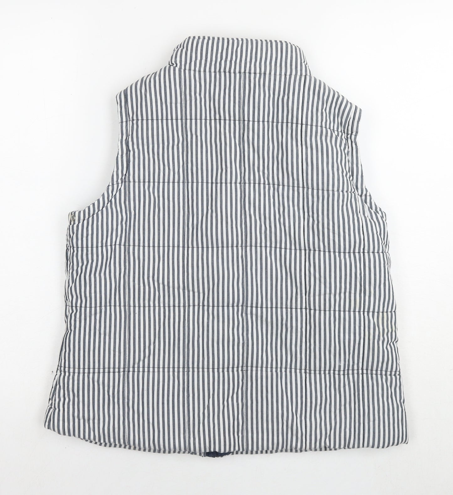 Ruots Womens Grey Striped Gilet Waistcoat Size 12 Zip