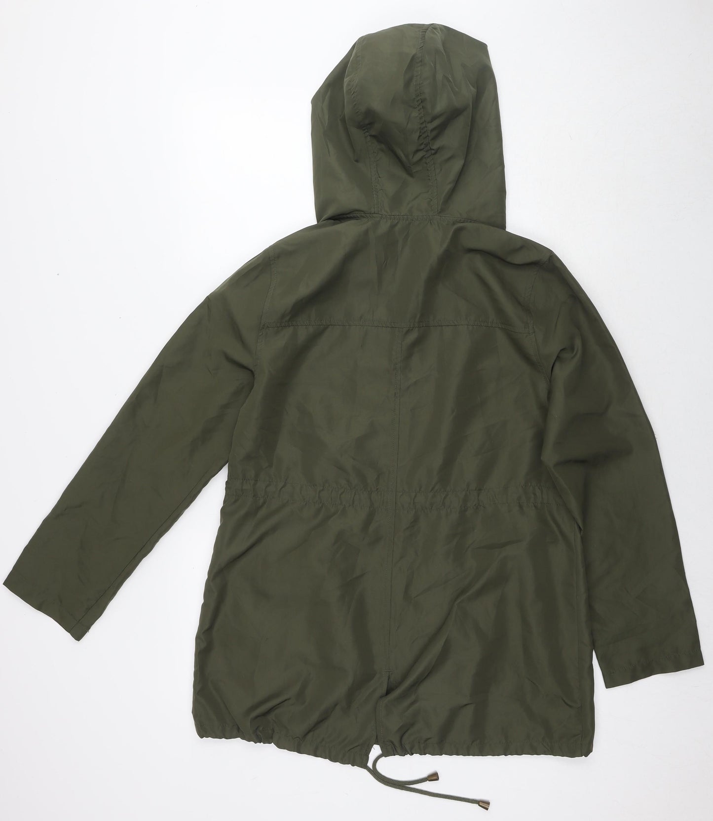 Parka In A Pocket Womens Green Jacket Size 6 Zip - Size 6-8