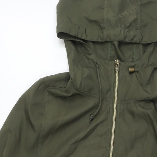 Parka In A Pocket Womens Green Jacket Size 6 Zip - Size 6-8
