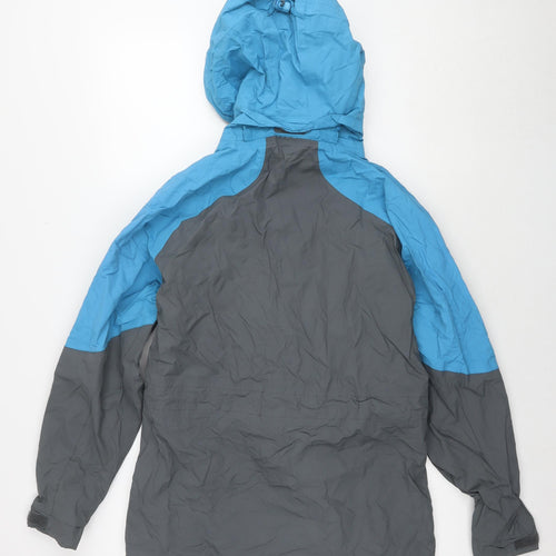 Mountain Life Womens Grey Rain Coat Jacket Size 10 Zip - Colourblock Pattern
