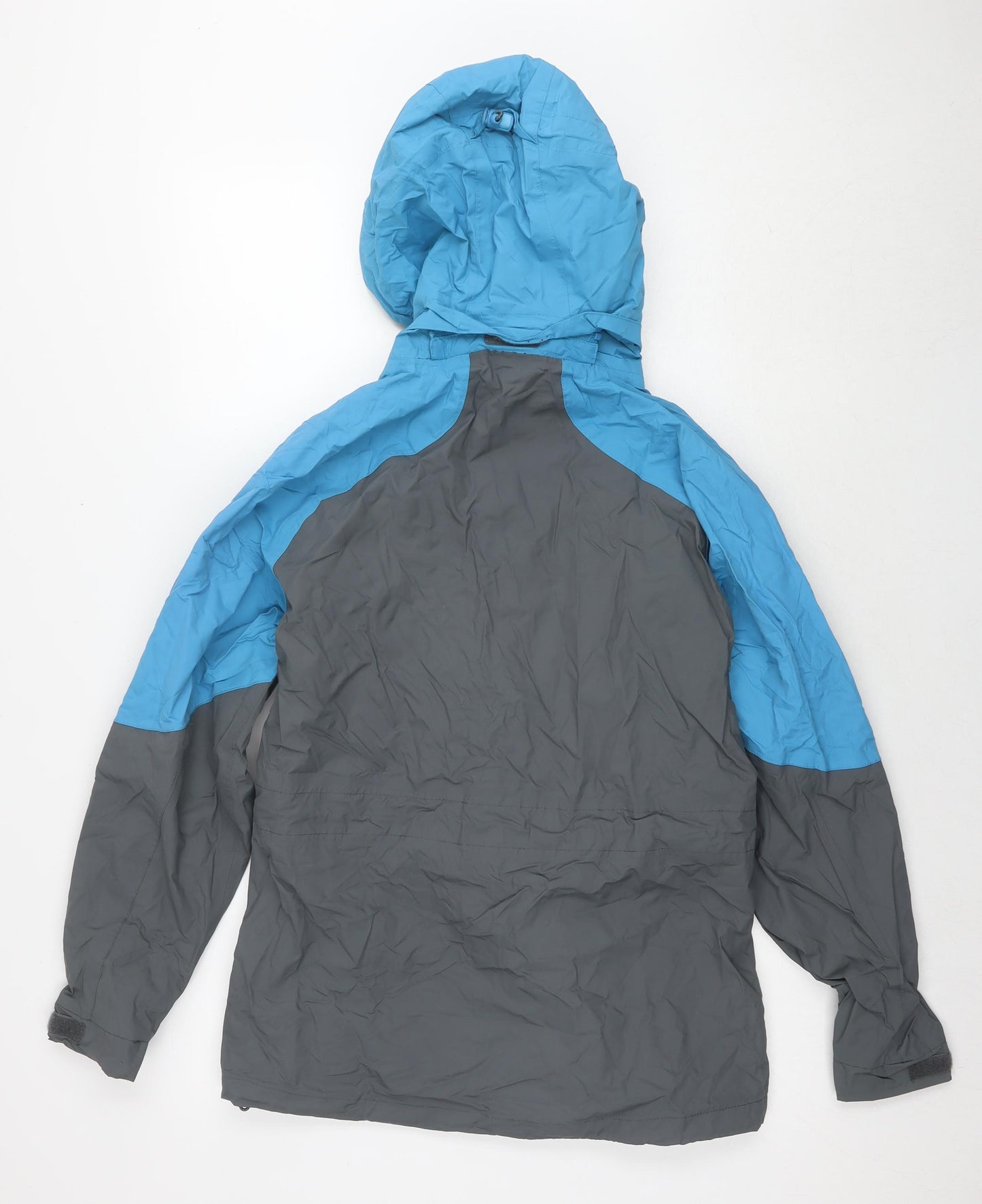 Mountain Life Womens Grey Rain Coat Jacket Size 10 Zip - Colourblock Pattern