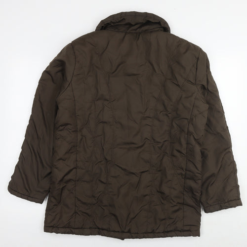 Elegance Womens Brown Quilted Jacket Size 16 Zip