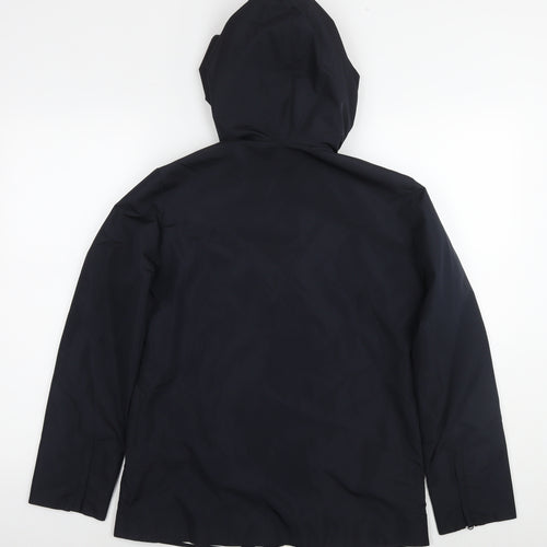 Jaeger Womens Black Rain Coat Jacket Size 8 Zip