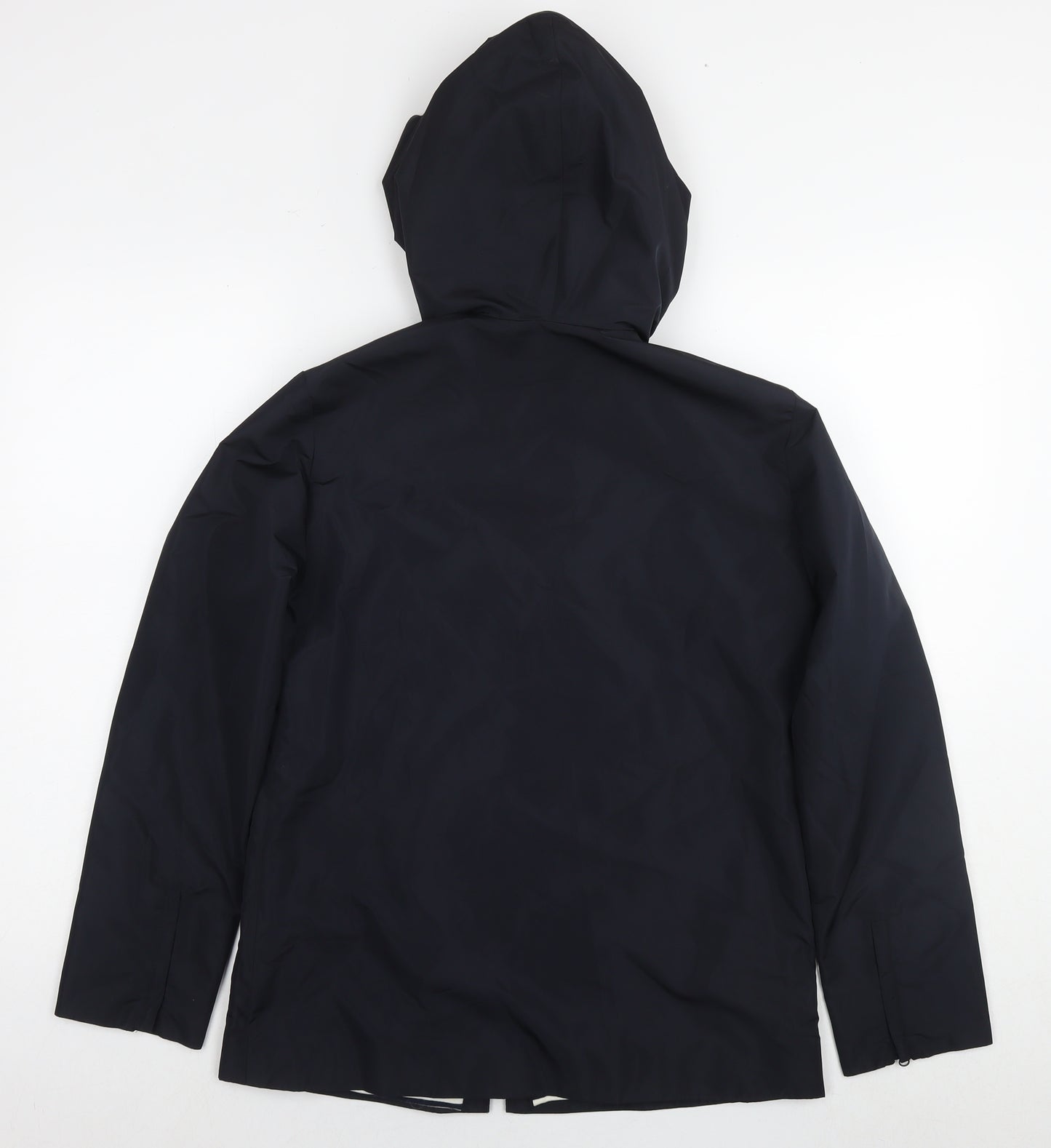 Jaeger Womens Black Rain Coat Jacket Size 8 Zip