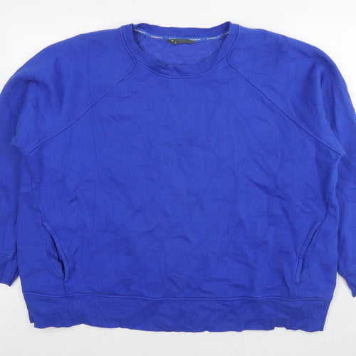 GOODMOVE Womens Blue Cotton Pullover Sweatshirt Size 20 Pullover
