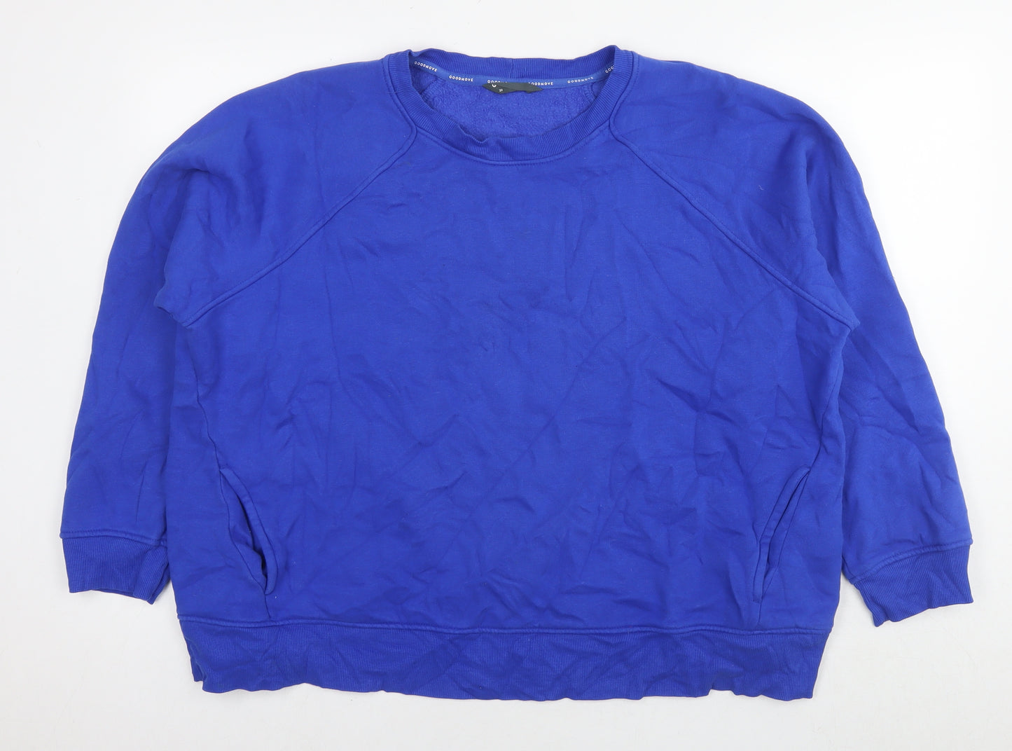 GOODMOVE Womens Blue Cotton Pullover Sweatshirt Size 20 Pullover