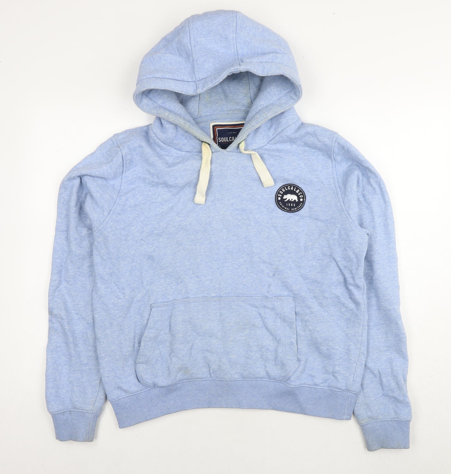 SoulCal&Co Womens Blue Cotton Pullover Hoodie Size 14 Pullover