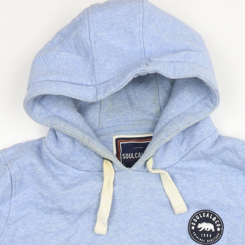 SoulCal&Co Womens Blue Cotton Pullover Hoodie Size 14 Pullover