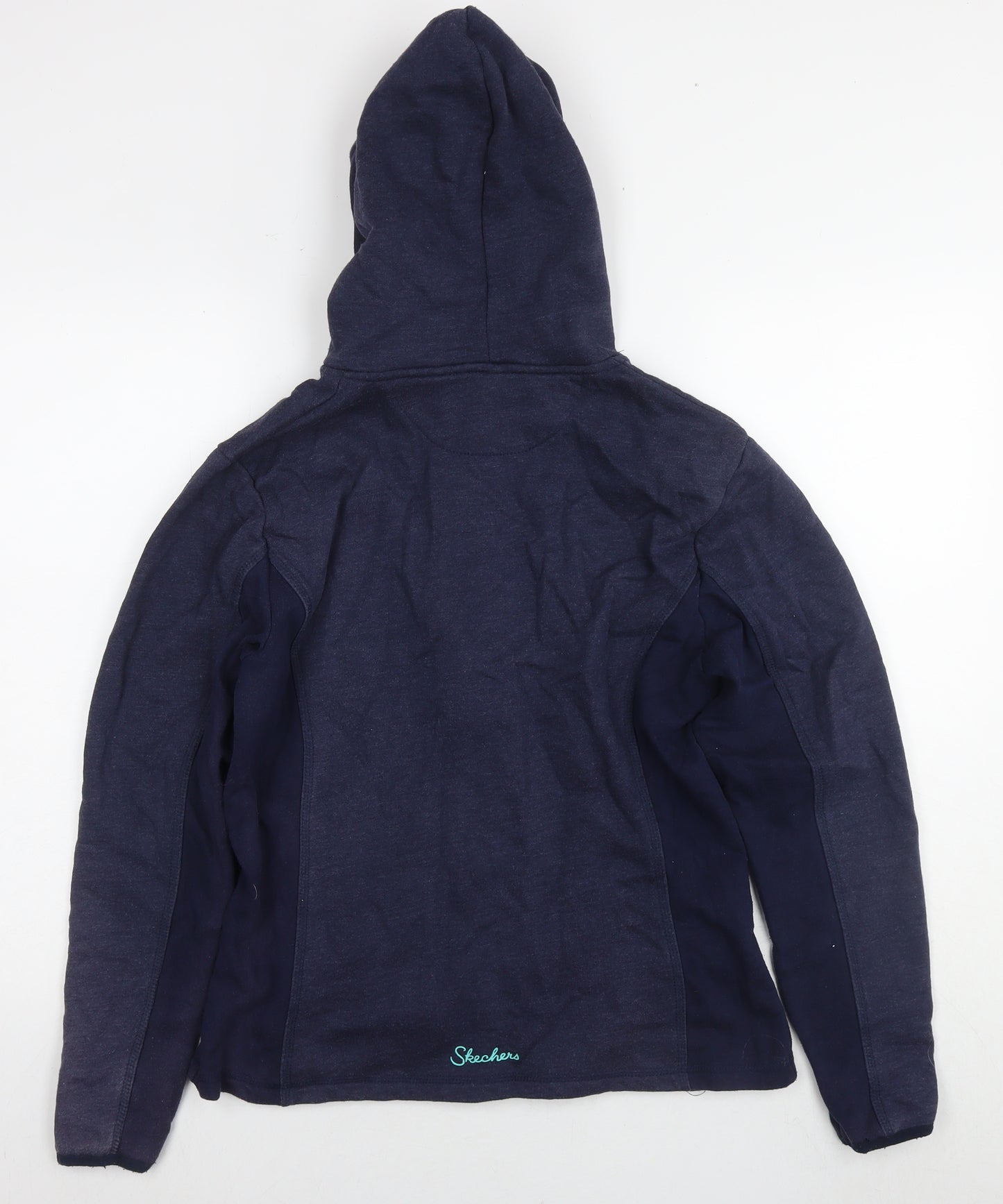 Skechers Womens Blue Cotton Full Zip Hoodie Size 14 Zip