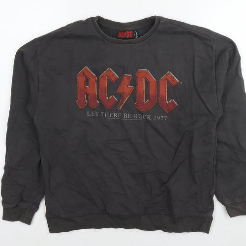 acdc Womens Brown Cotton Pullover Sweatshirt Size 8 Pullover - Logo