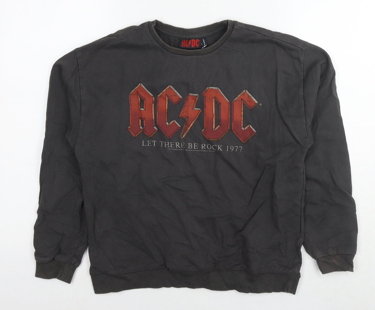 acdc Womens Brown Cotton Pullover Sweatshirt Size 8 Pullover - Logo