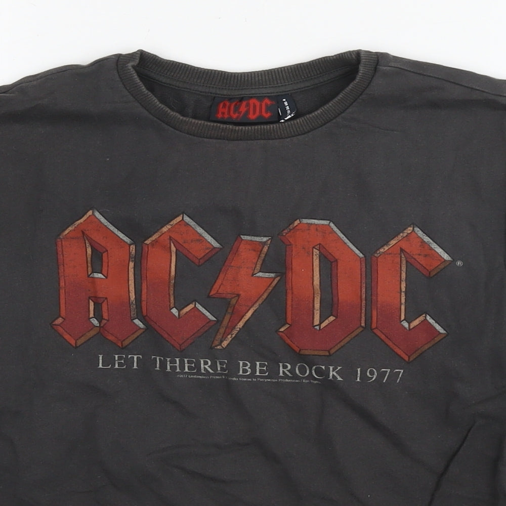 acdc Womens Brown Cotton Pullover Sweatshirt Size 8 Pullover - Logo