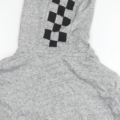 PINK Womens Grey Cotton Full Zip Hoodie Size L Zip - Logo