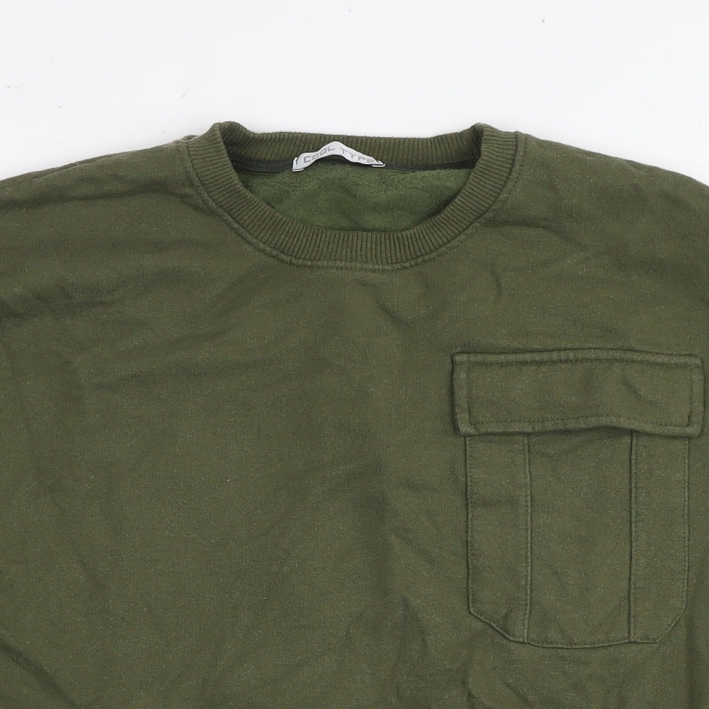 Cool Type Womens Green Cotton Pullover Sweatshirt Size L Pullover