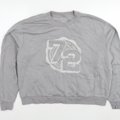 H&M Womens Grey Cotton Pullover Sweatshirt Size 8 Pullover - 72